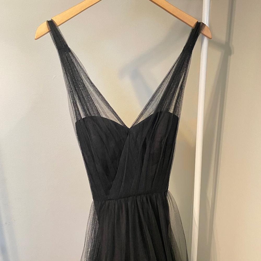 THEIA Arya Black Tulle Bridesmaid Dress Formal